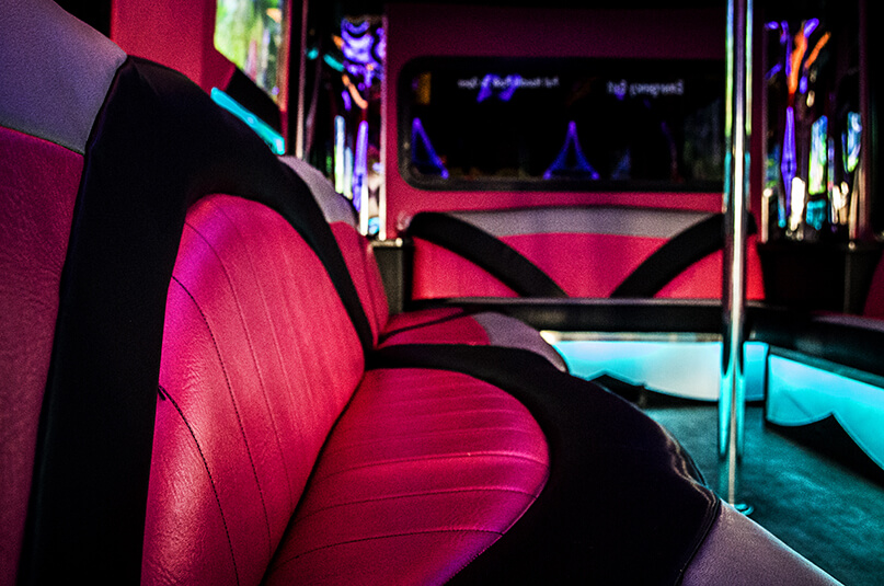 Party bus leather seats