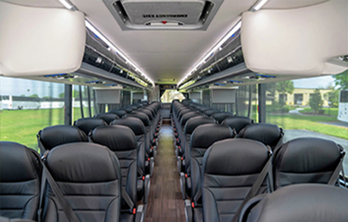 Luxury interiors on charter bus